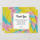 パステルレインボースパイラルキャンディ サンキューカード (正面/裏面)