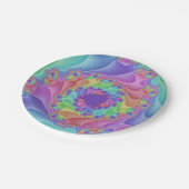 パステルレインボースパイラル ペーパープレート (アングル)