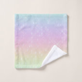 パステルレインボースパークルパターン バスタオルセット (ウォッシュタオル)
