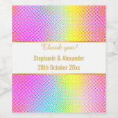 パステルレインボースポット模様カスタマイズ可能 ワインラベル (シングルラベル)