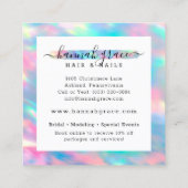 パステルレインボースワッシュロゴヘア爪、 ネイルソーシャルメディア スクエア名刺 (裏面)