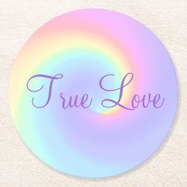 パステルレインボースワールレズ結婚ーズ ラウンドペーパーコースター