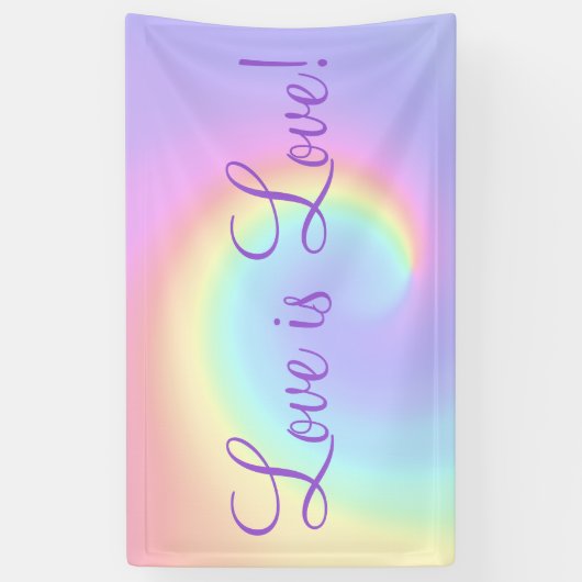 パステルレインボースワールレズ結婚ーズ 横断幕 (縦)