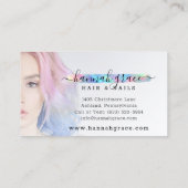 パステルレインボース絵を描スワッシュユーザのカスタムフォトロゴ 名刺 (裏面)