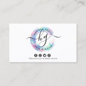 パステルレインボース絵を描スワッシュユーザのカスタムフォトロゴ 名刺 (正面)