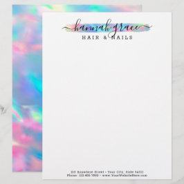 パステルレインボース絵を描ワッシュエレガントカスタムロゴ レターヘッド