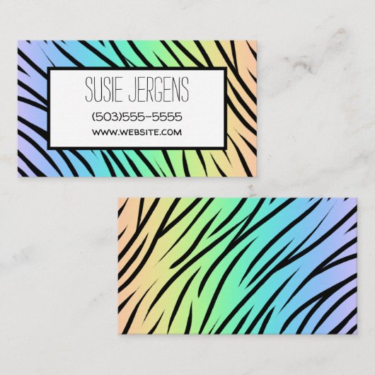 パステルレインボータイガープリントカスタマイズ 名刺 (正面/裏面)
