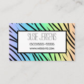 パステルレインボータイガープリントカスタマイズ 名刺 (正面)