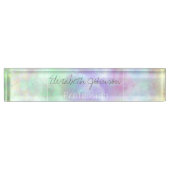 パステルレインボータイ – 染水の色絵画の数 デスクネームプレート (正面)