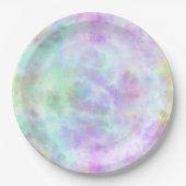 パステルレインボータイ – 染水の色絵画の数 ペーパープレート (正面)