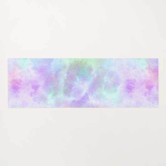 パステルレインボータイ – 染水の色絵画の数 ヨガマット (裏面(横))