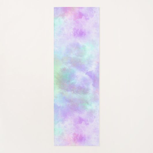パステルレインボータイ – 染水の色絵画の数 ヨガマット (正面)