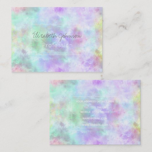 パステルレインボータイ – 染水の色絵画の数 名刺 (正面/裏面)