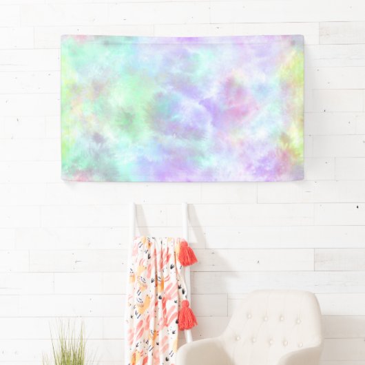 パステルレインボータイ – 染水の色絵画の数 横断幕 (インサイチュ)