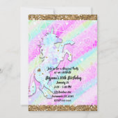 パステルレインボーダイヤモンド&スターズマジカルユニコーン 招待状 (正面)