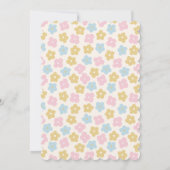 パステルレインボーデイジーフラワー |かわいいシンプル誕生 案内状 (裏面)