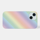 パステルレインボーデザイン iPhone 15ケース (裏面横)
