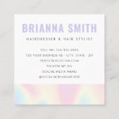 パステルレインボートレンディーモダンミニマル写真 スクエア名刺 (裏面)