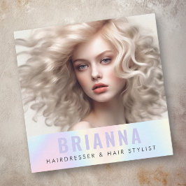 パステルレインボートレンディーモダンミニマル写真 スクエア名刺