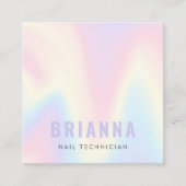 パステルレインボートレンディーモダンミニマル スクエア名刺 (正面)