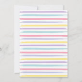 パステルレインボードレスのためのメスアートパーティー誕生日 招待状 (裏面)