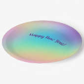 パステルレインボーニューイヤーパーティー ペーパープレート (アングル)