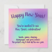 パステルレインボーニューイヤーパーティー 招待状 (正面)