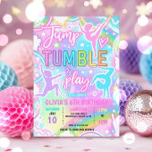 パステルレインボーネオン体操バースデーパーティー 招待状