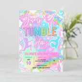 パステルレインボーネオン体操バースデーパーティー 招待状 (スタンド正面)