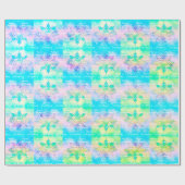  パステルレインボーネクタイ染めスノーフレークメリークリスマス ラッピングペーパー (フラット)