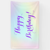 パステルレインボーハッピーバースデーバナー 横断幕 (縦)