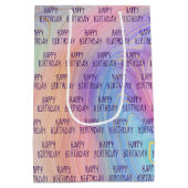 パステルレインボーハッピーバースデーミディアム抱き枕 ミディアムペーパーバッグ (裏面)