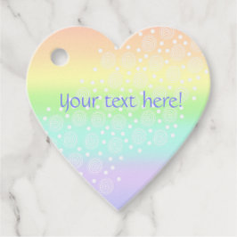 パステルレインボーハート型メッセージカード フェイバータグ