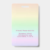 パステルレインボーバスパスバッジ先生 バッジ (裏面)