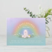 パステルレインボーバニーベビーシャワー 招待状 (スタンド正面)