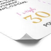 パステルレインボーバルーン誕生日マイルストーン ポスター (角)