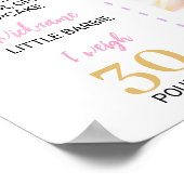 パステルレインボーバルーン誕生日マイルストーン ポスター (角)