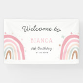 パステルレインボーバースデーパーティーウェルカム 横断幕 (横)