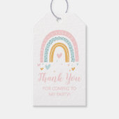 パステルレインボーバースデーパーティーサンキューユユーメッセージカード ギフトタグ (正面)
