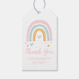 パステルレインボーバースデーパーティーサンキューユユーメッセージカード ギフトタグ