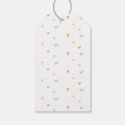 パステルレインボーバースデーパーティーサンキューユユーメッセージカード ギフトタグ (裏面)