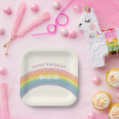 パステルレインボーバースデーパーティー ペーパープレート (パーティー)