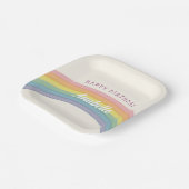 パステルレインボーバースデーパーティー ペーパープレート (傾斜あり)