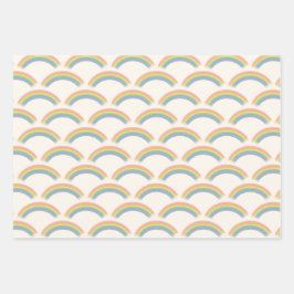 パステルレインボーバースデーパーティー ラッピングペーパーシート