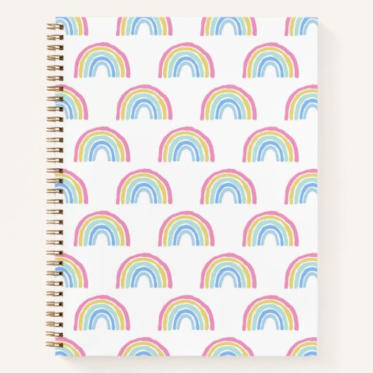 パステルレインボーパターン ノートブック (正面)