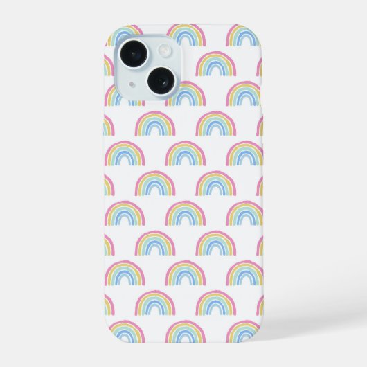 パステルレインボーパターン iPhone 15ケース (裏面)