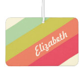 パステルレインボーパーソナライズされたネーム カーエアーフレッシュナー (正面)