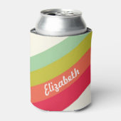 パステルレインボーパーソナライズされたネーム 缶クーラー (缶正面)