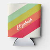 パステルレインボーパーソナライズされたネーム 缶クーラー (正面)