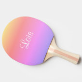 パステルレインボーピンクパープルイエロー4ロイス（名前） 卓球ラケット (横)